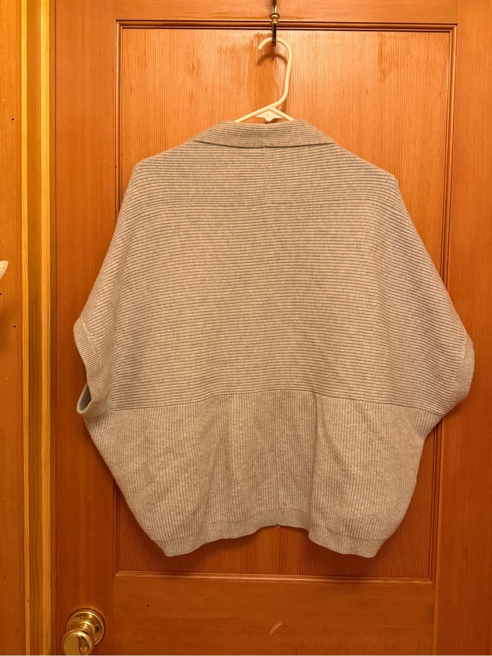 COS Wool Cotton Ribbed Cocoon Cardigan Open Front Shawl Gray - Picture 2 of 4